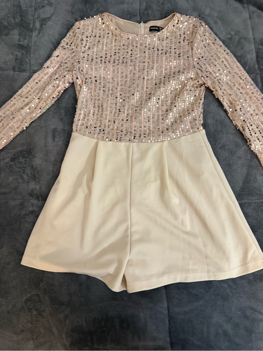 Sequin Long-Sleeve Romper